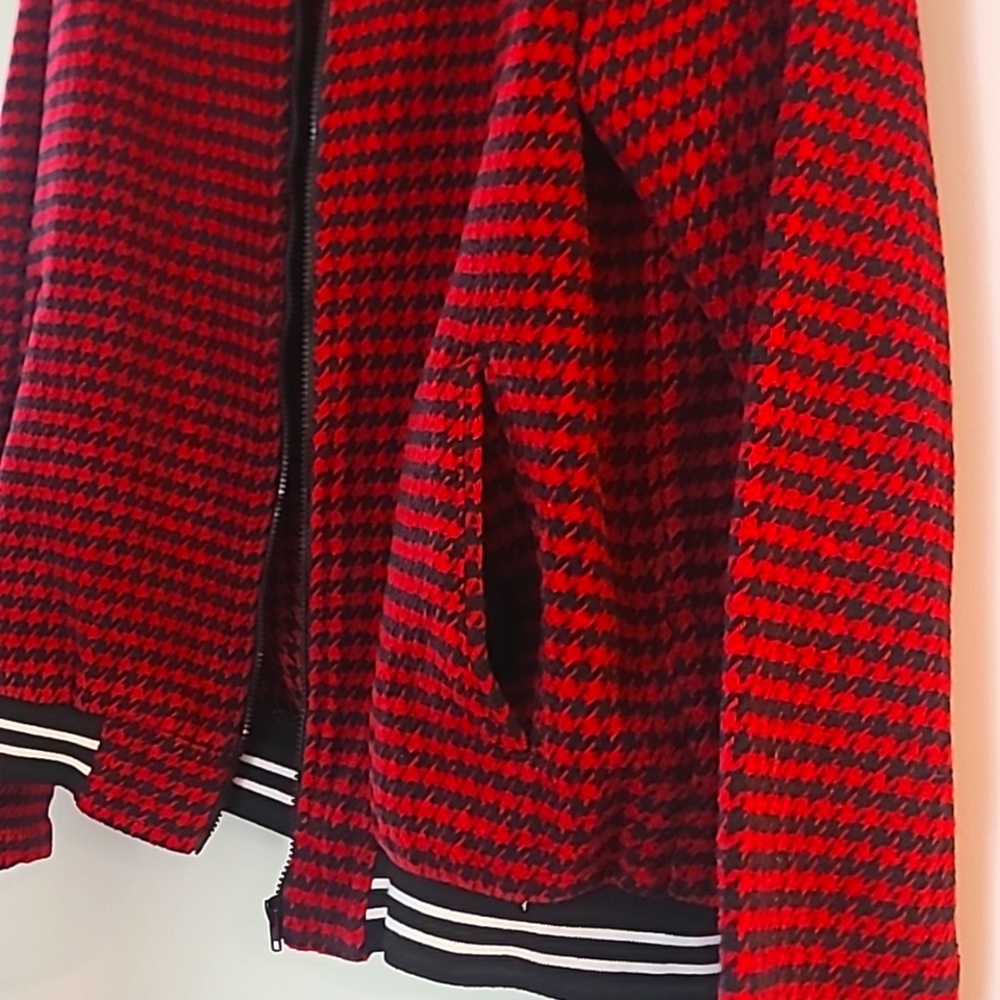 Red & Black Herringbone Bomber, All About You
